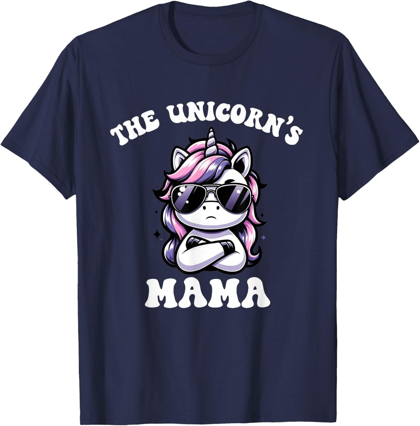 Cute Kawaii Unicorn Birthday Mama Mom T-Shirt - T-Shirt | Navy