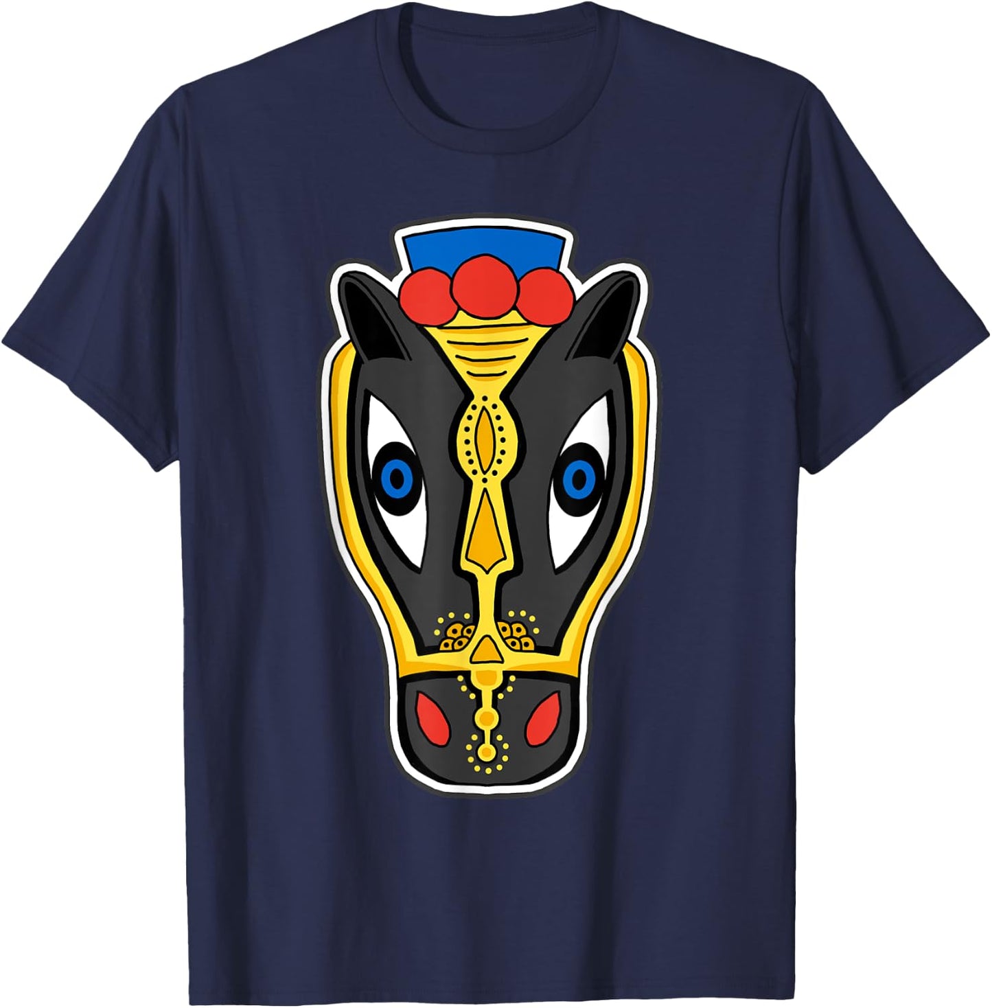 Macho Raton Mask, Latin, Illustration, Art Shirt, Horse Head T-Shirt - T-Shirt | Navy
