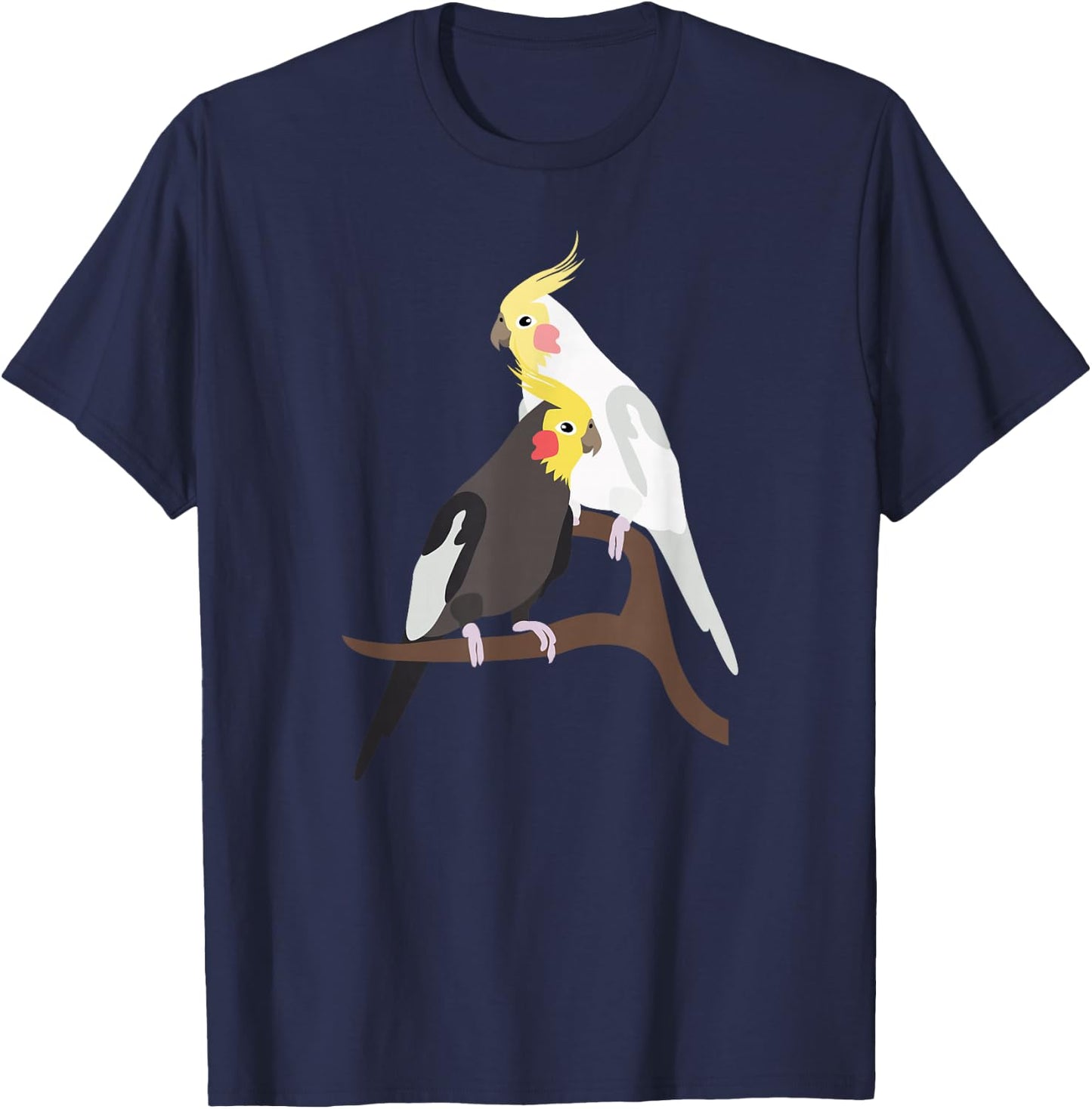 Nymphensittich Vogelpaar T-Shirt - T-Shirt | Navy