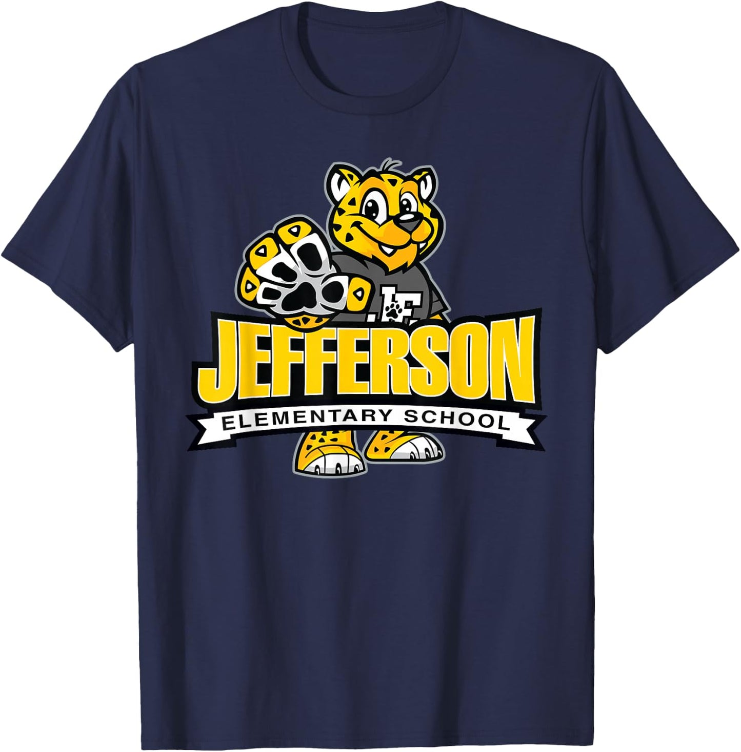Jefferson Emementary - Jake the Jaguar Je-420 T-Shirt - T-Shirt | Navy