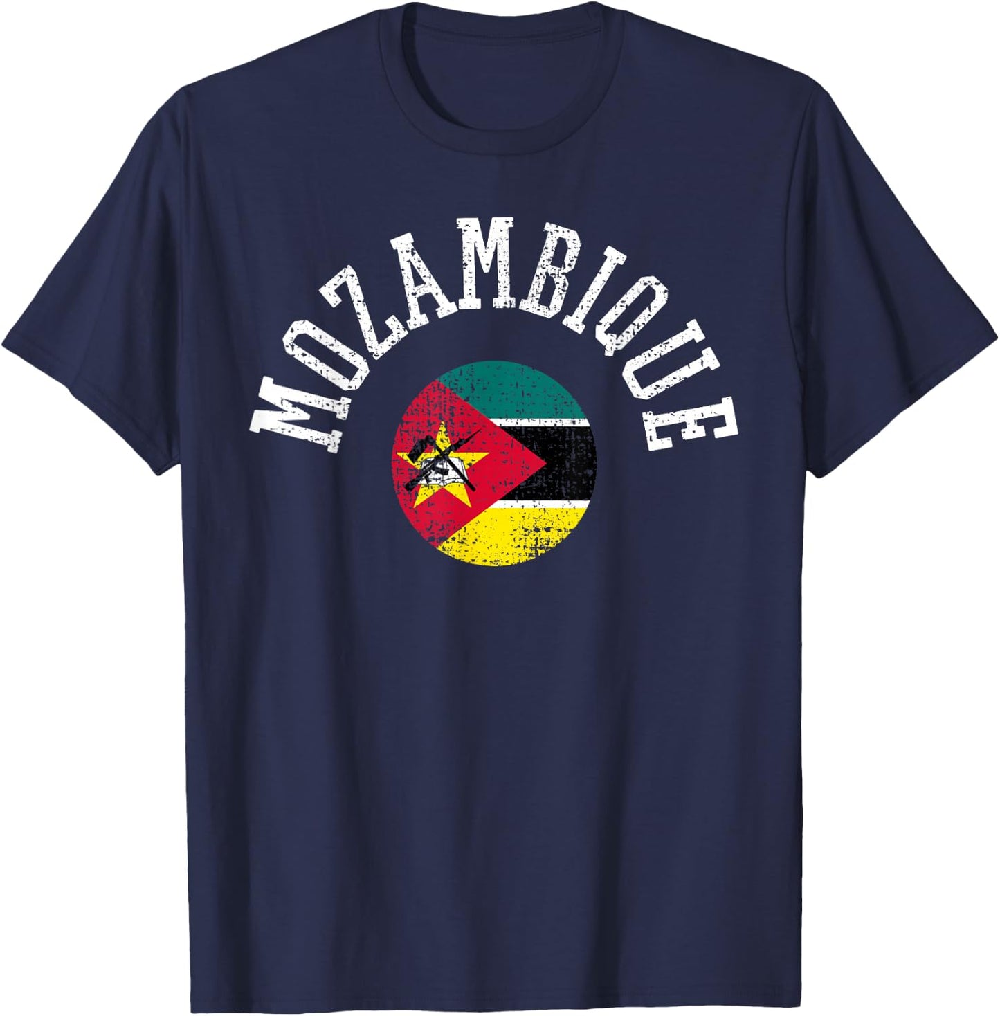 Mozambique Flag Vintage Retro Sports National Africa T-Shirt - T-Shirt | Navy
