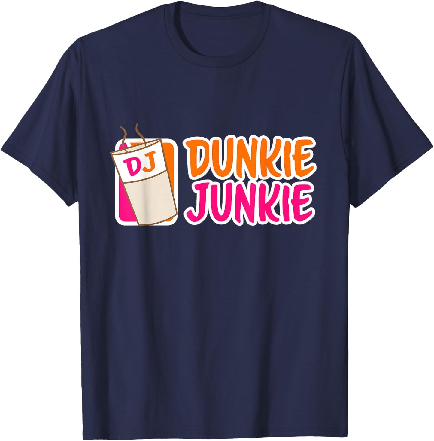 Donut and coffee lover Dunkie Junkie Short Sleeve T-Shirt - T-Shirt | Navy