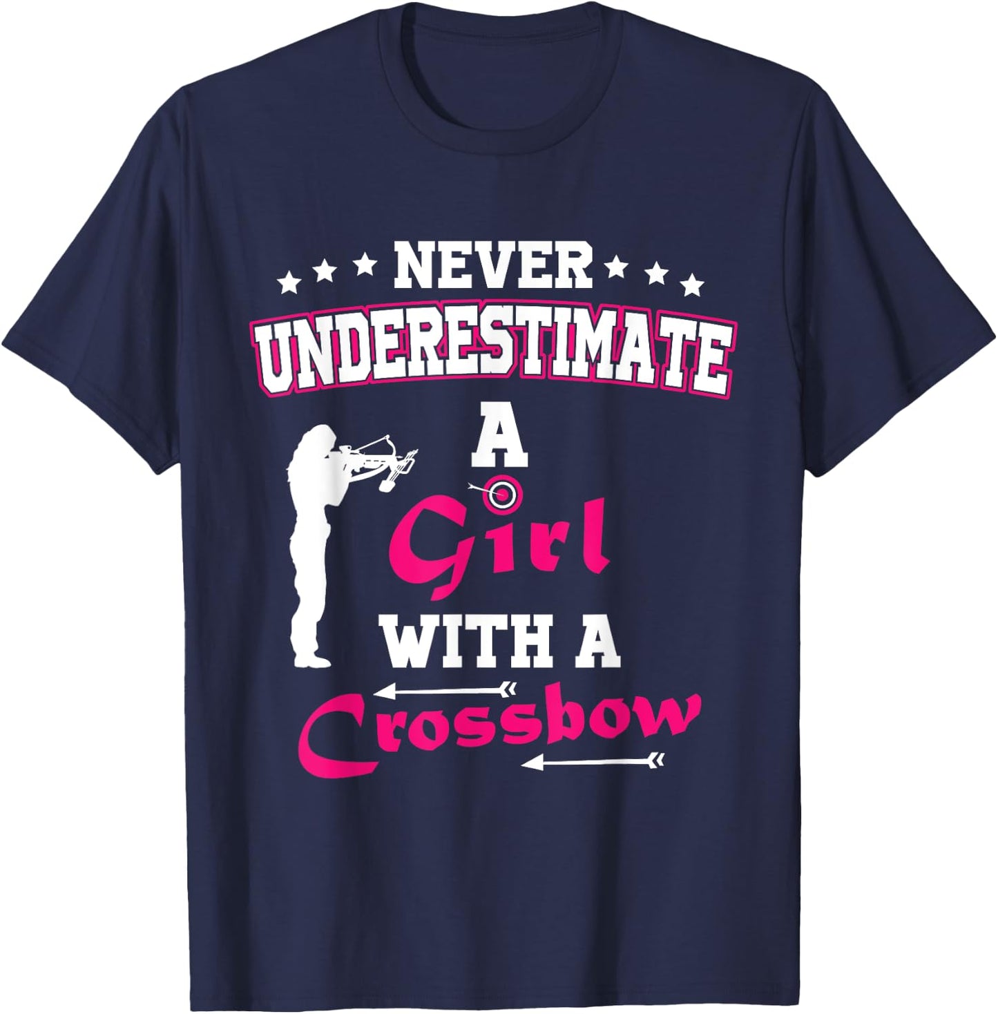 Archery Crossbow Girl Medieval Archery T-Shirt - T-Shirt | Navy