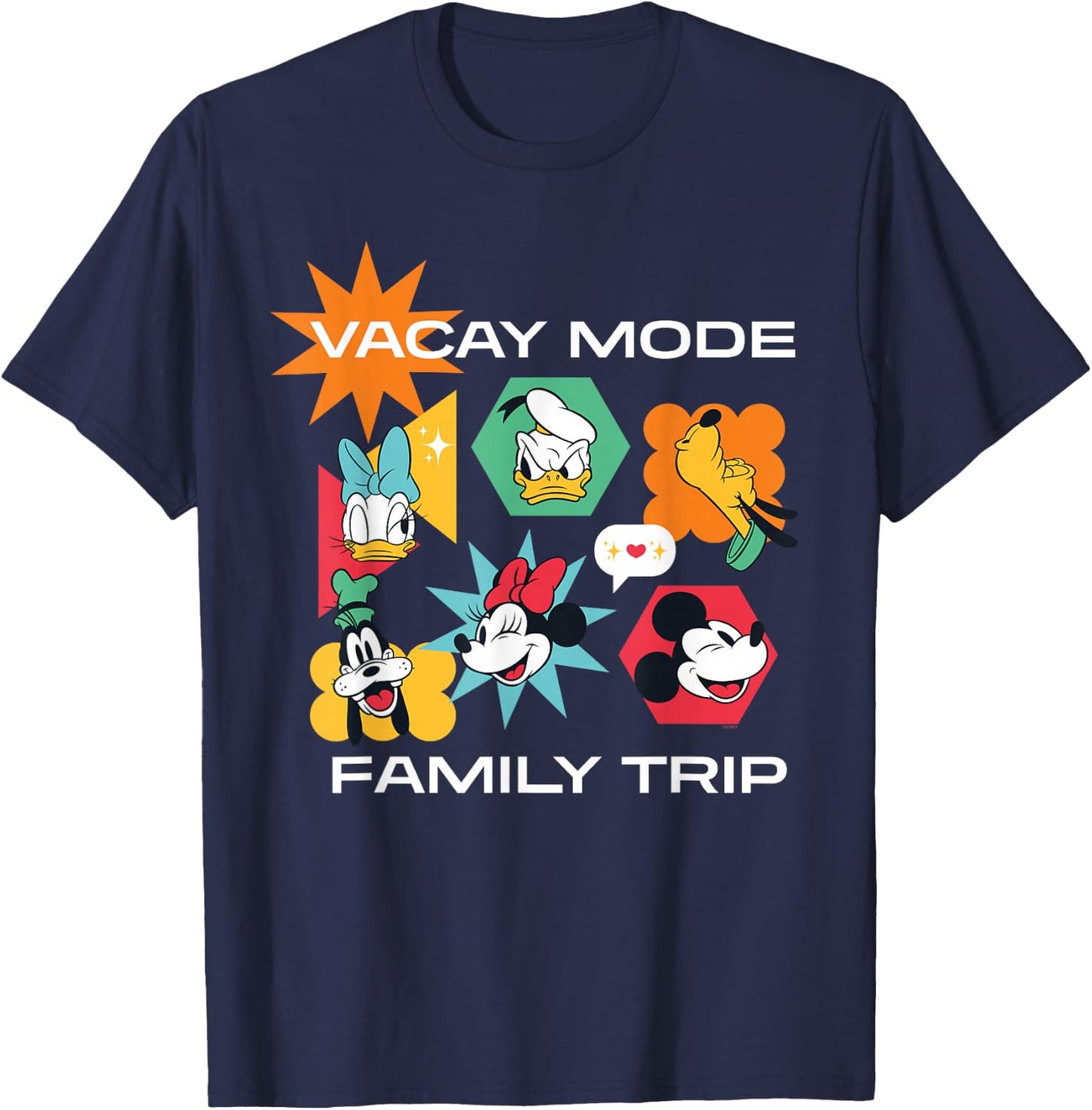 Disney Mickey & Friends Vacay Mode Family Trip Vacation T-Shirt - T-Shirt | Navy