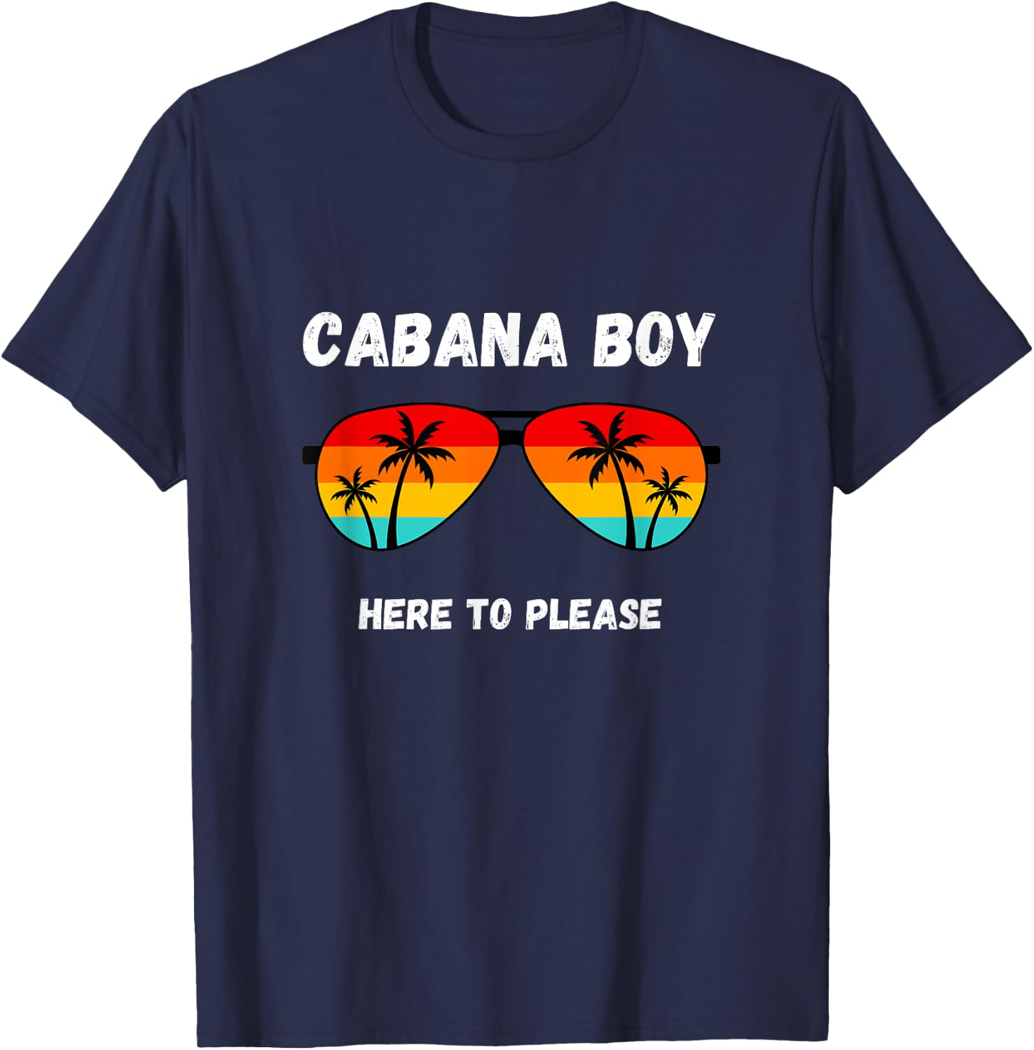 Cabana Boy Pool Party Coconut Summer T-Shirt - T-Shirt | Navy