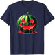 Spooky Summer Food Dripping Watermelon Jack O Lantern Men Women T-Shirt - T-Shirt | Navy