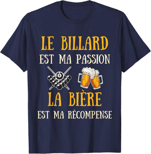 Men's Billiards Humour Vintage Gift Humorous Beer , Black, S T-Shirt - T-Shirt | Navy