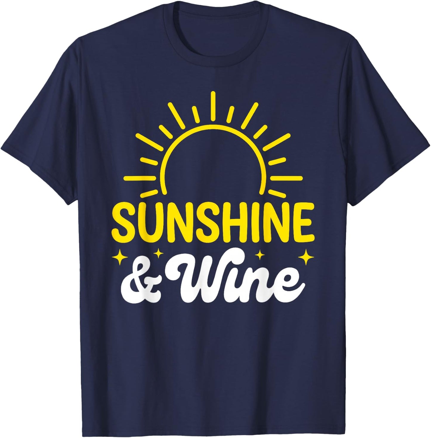 Sunshine and Wine Summer Outdoors T-Shirt - T-Shirt | Navy