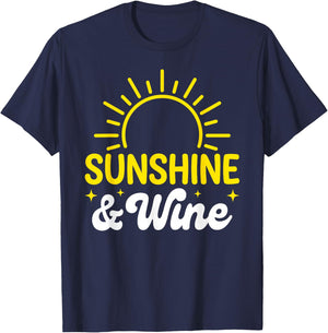Sunshine and Wine Summer Outdoors T-Shirt - T-Shirt | Navy