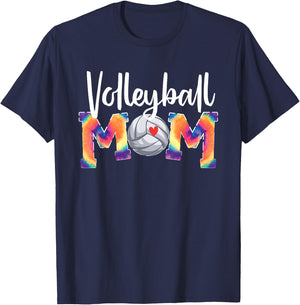 Volleyball Mom Tie-Dye Funny Volleyball Love T-Shirt - T-Shirt | Navy