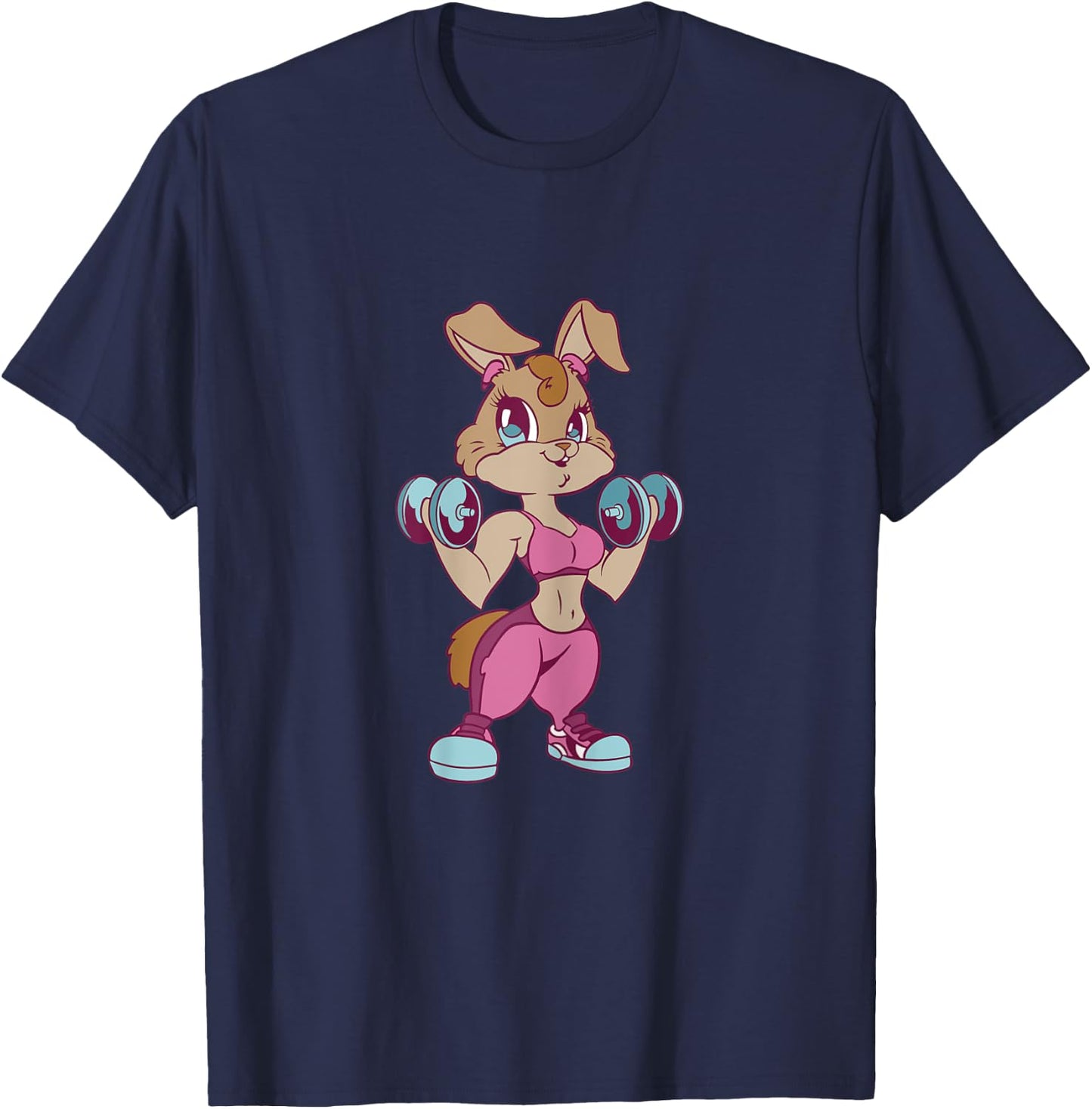 Women's Gymbunny Pretty Fitness Rabbit Woman Bunny Gym Workout , black T-Shirt - T-Shirt | Navy
