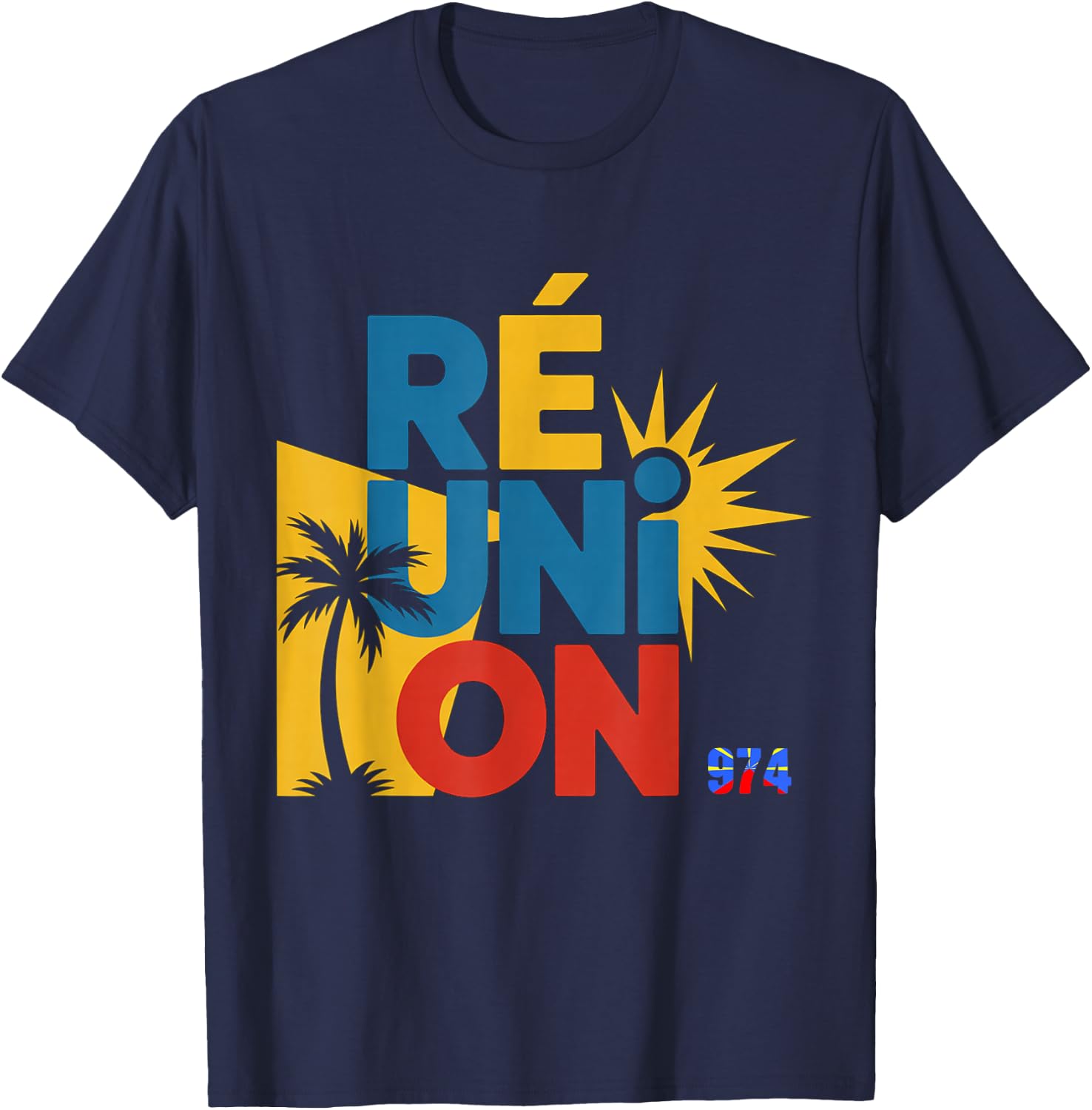 ile de la réunion gift man woman 974 Souvenir artisanal T-Shirt - T-Shirt | Navy