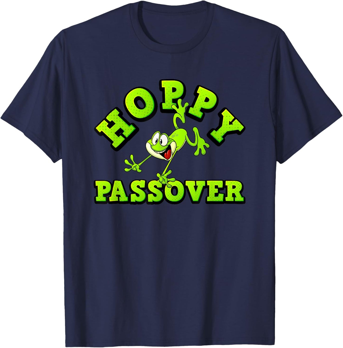 Hoppy Passover Funny Kids Frog Plague Traditions Pesach T-Shirt - T-Shirt | Navy
