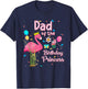 Dad of the Birthday Princess Pink Flamingo Party Squad T-Shirt - T-Shirt | Navy