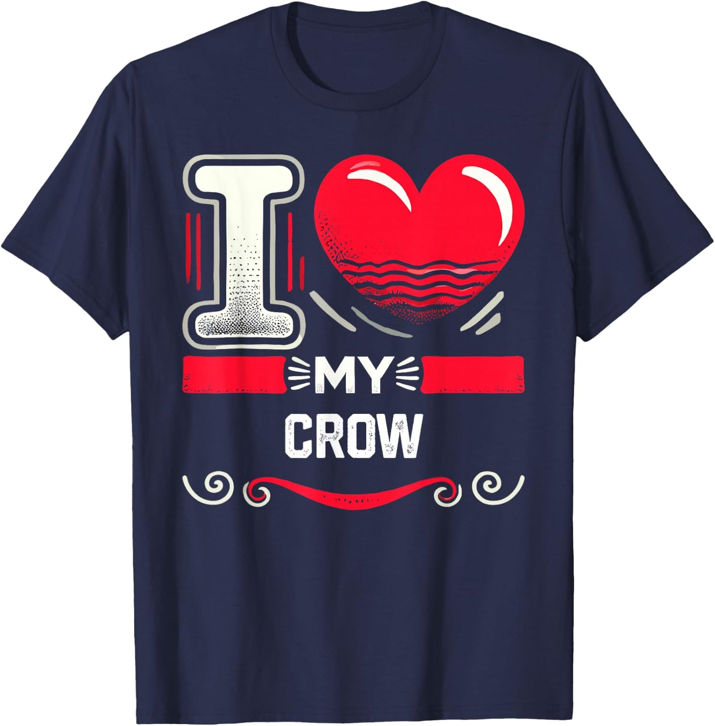 I Love My CROW Heart CROWS T-Shirt - T-Shirt | Navy