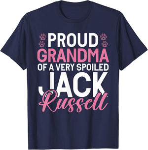 Proud Grandma of a very spoiled Jack Russell Grandma T-Shirt - T-Shirt | Navy