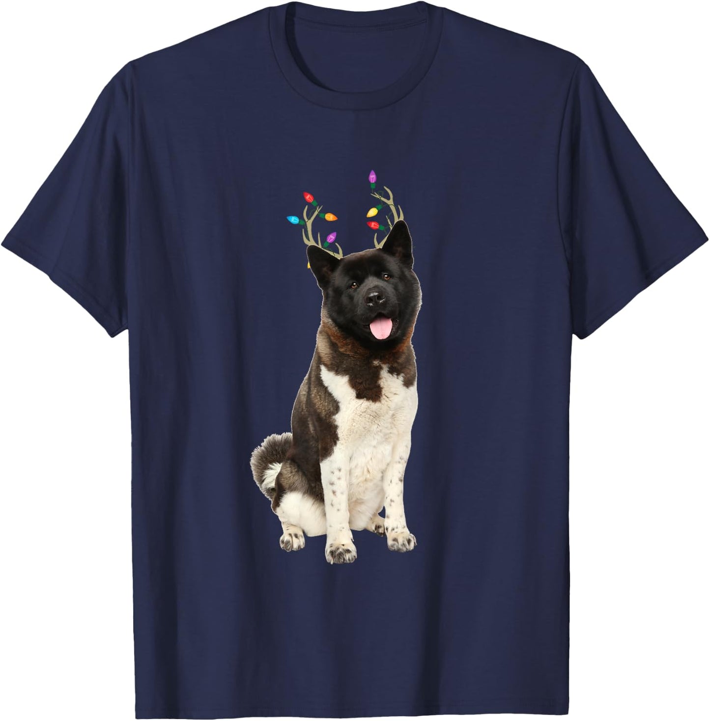 American Akita Reindeer Christmas Dog Women Kids T-Shirt - T-Shirt | Navy