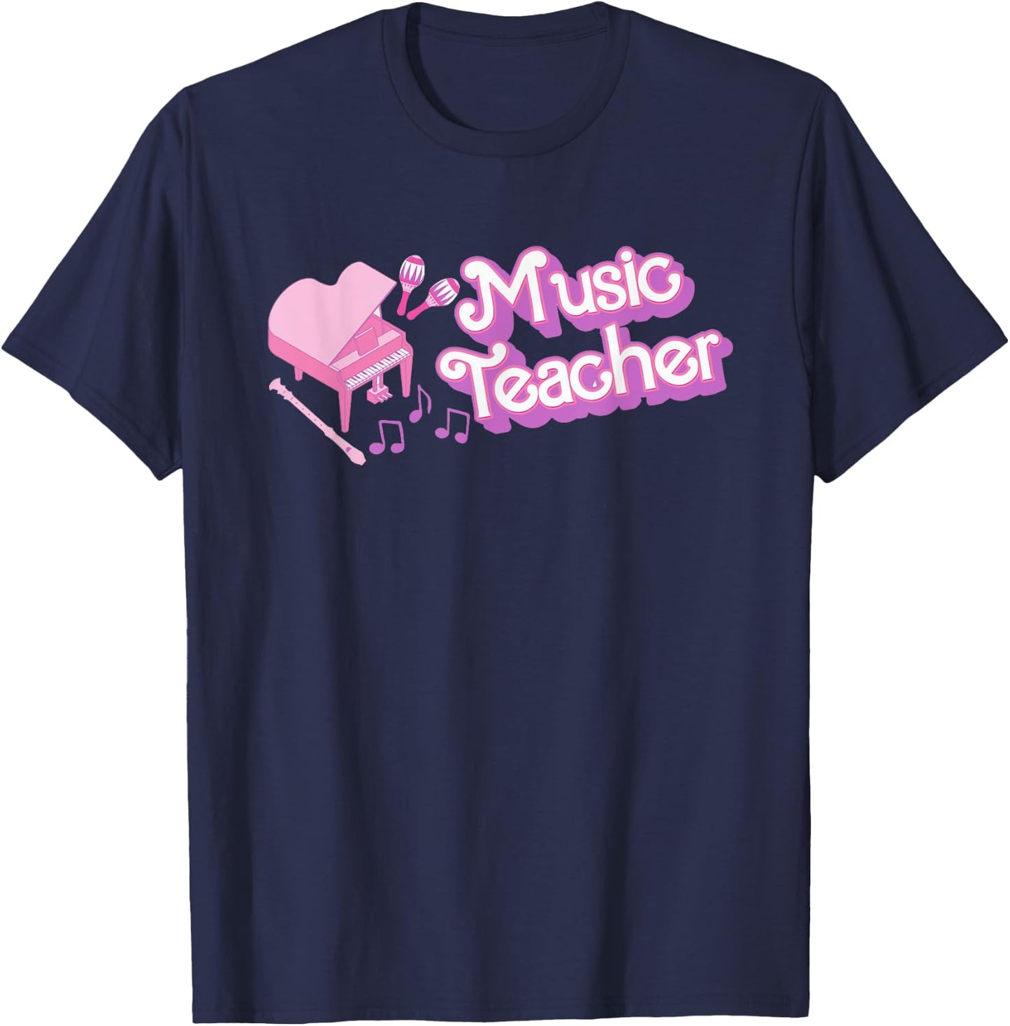 Women Music Teacher Back to School Music Education Students T-Shirt - T-Shirt | Navy