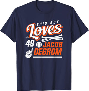 This Guy Loves Jacob deGrom T-Shirt - T-Shirt | Navy