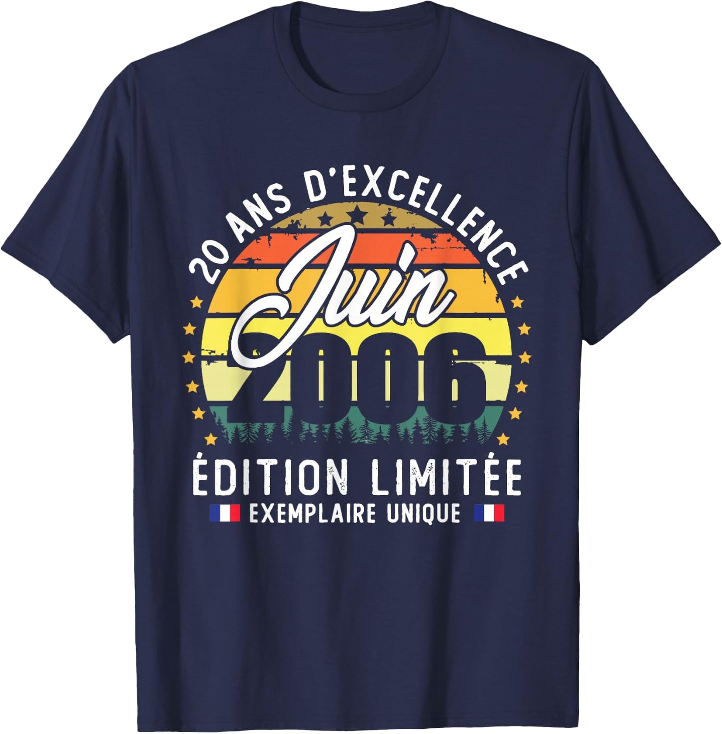 Vintage Juin 2006 Cadeau d'anniversaire 20 Ans Homme Femme T-Shirt - T-Shirt | Navy