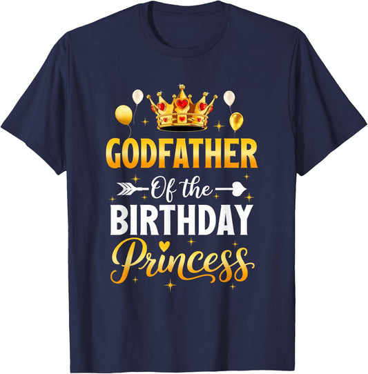 Godfather of The Birthday Princess Birthday Girl Family Kid T-Shirt - T-Shirt | Navy