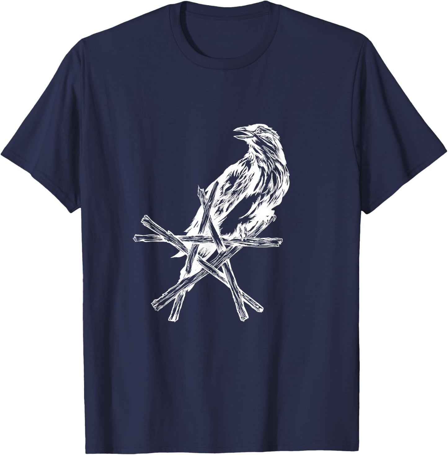 Crow Star Raven Pentacle Pentagram Wicca Witchcraft Shirt T-Shirt - T-Shirt | Navy