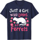 Ferret Lover Gift Just a Girl Who Loves Ferrets T-Shirt - T-Shirt | Navy