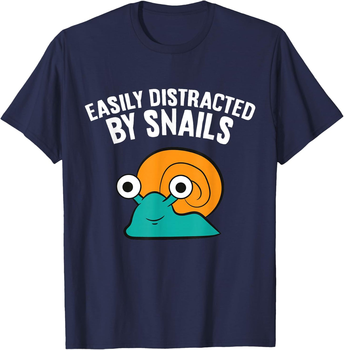 Easily Distracted By Snails T-Shirt - T-Shirt | Navy