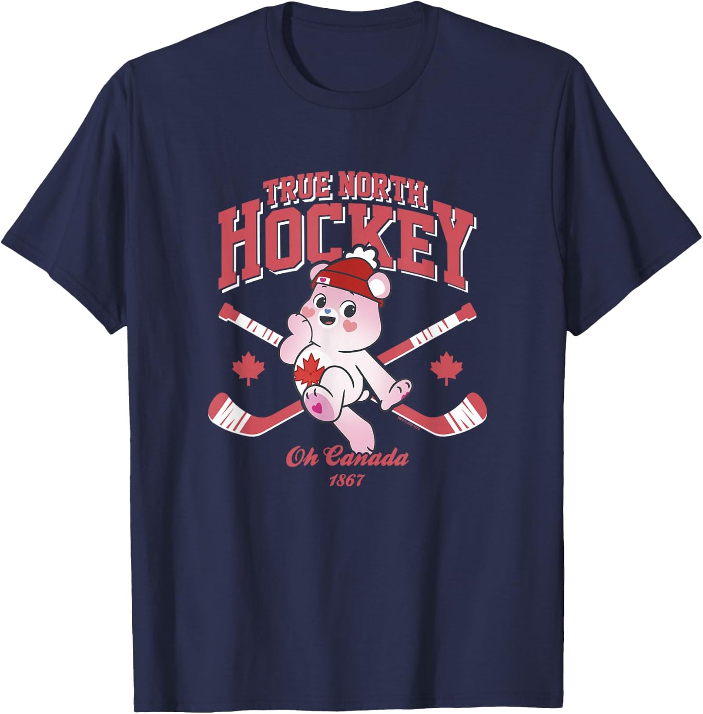 Care Bears True North Hockey Oh Canada 1867 Collegiate T-Shirt - T-Shirt | Navy