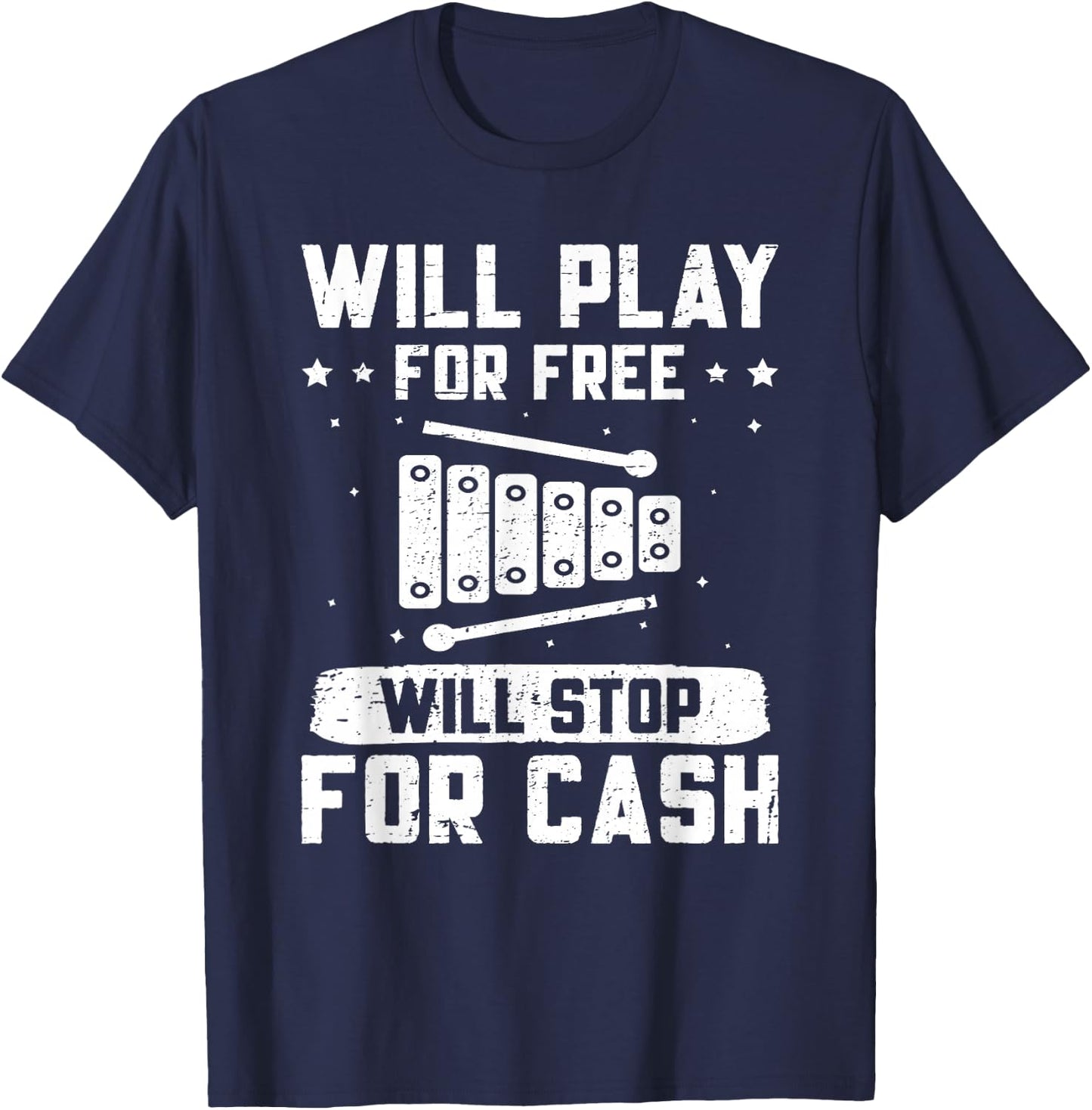Xylophone Music Xylophone Player Play For Free Xylophonist T-Shirt - T-Shirt | Navy