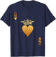 Queen of Hearts Vintage Crown Engraving Card T-Shirt - T-Shirt | Navy