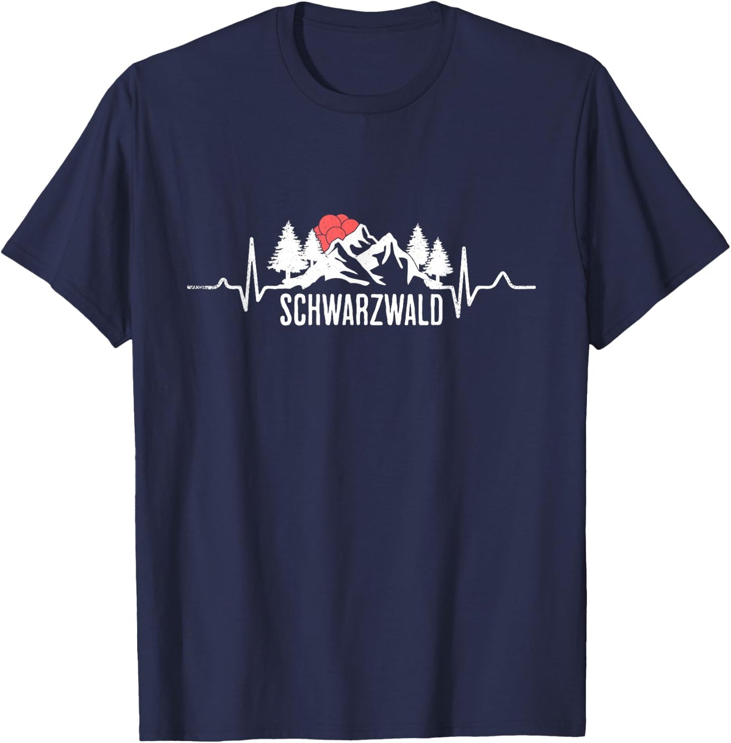 Black Forest Black Forest Picture Bollenhut Heartbeat Mountains , black T-Shirt - T-Shirt | Navy