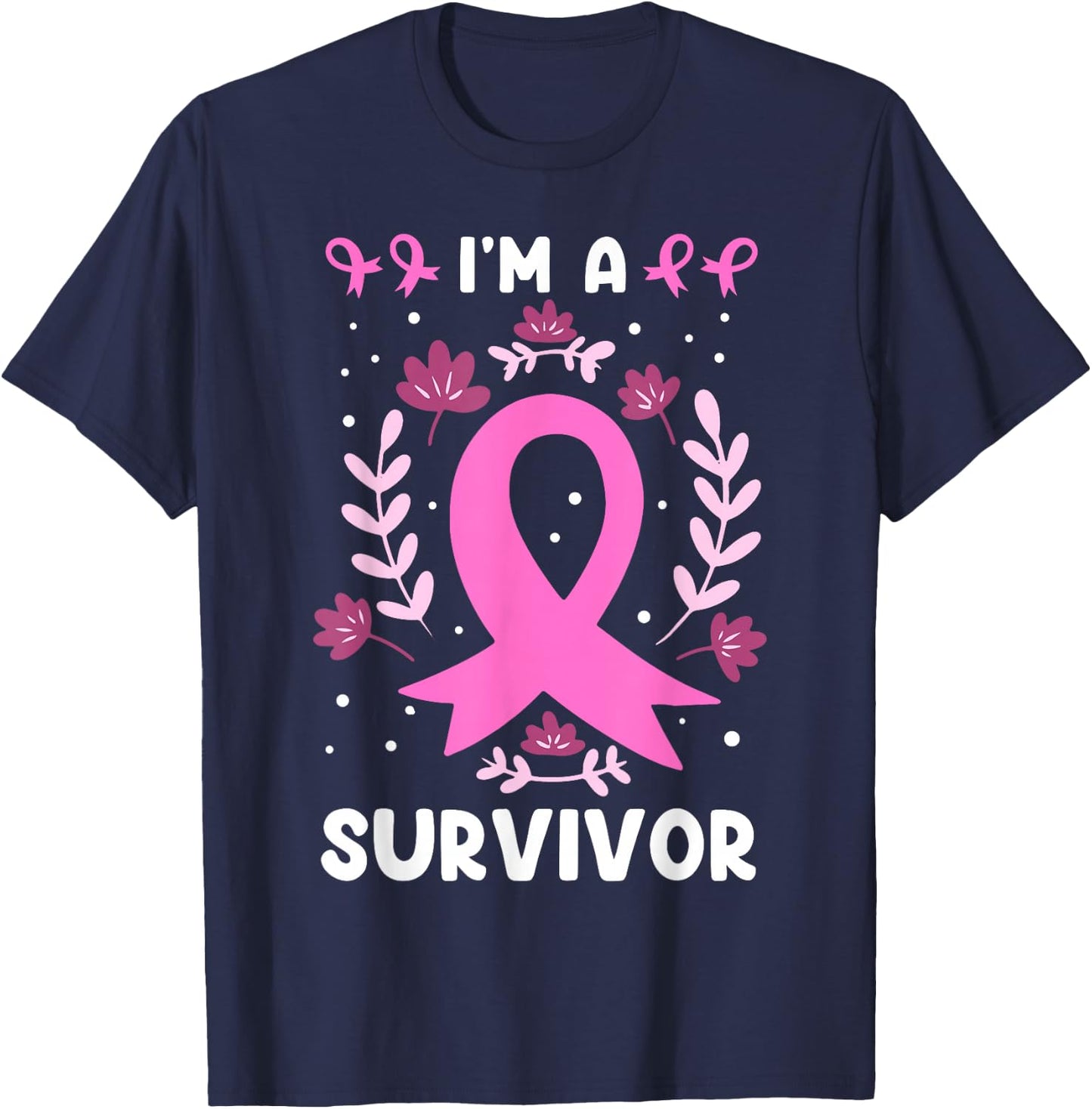 I´m A Survivor Breast Cancer T-Shirt - T-Shirt | Navy