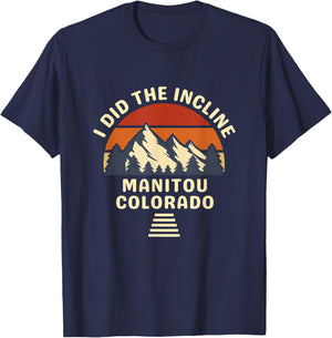 Manitou Colorado The Incline Hike I Did It Retro Sunset T-Shirt - T-Shirt | Navy