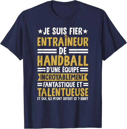 Funny Coach I Am Proud Handball Trainer T-Shirt - T-Shirt | Navy