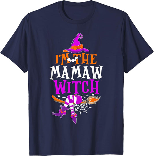 I'm The Mamaw Witch Shirt Funny Halloween Family Matching T-Shirt - T-Shirt | Navy