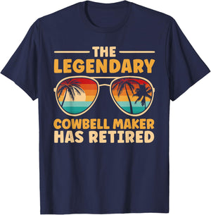 Retired Cowbell Maker Retirement T-Shirt - T-Shirt | Navy