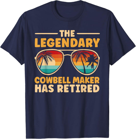 Retired Cowbell Maker Retirement T-Shirt - T-Shirt | Navy