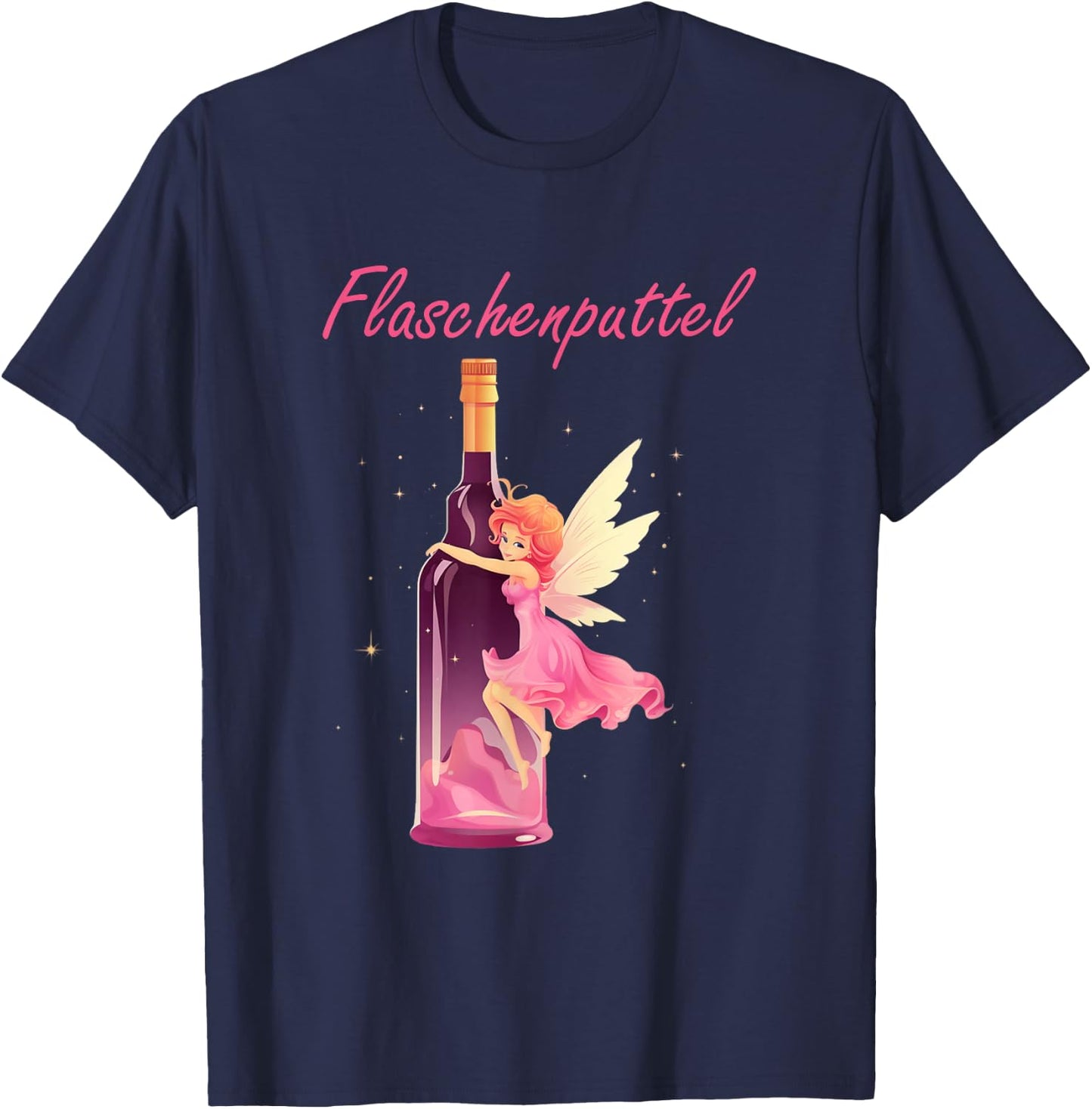 Funny Party Fairy Bottle Putty Party Fairy Alcohol Drinking , black T-Shirt - T-Shirt | Navy