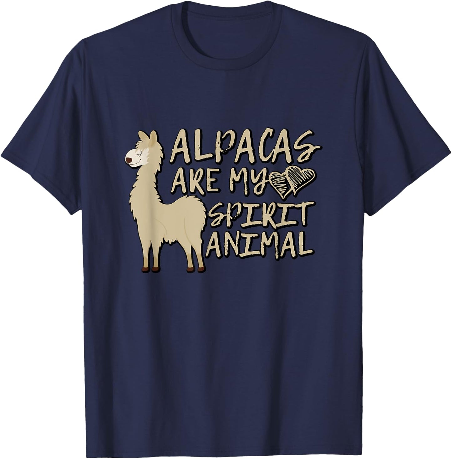 Alpacas Are My Spirit Animals Funny Llama T-Shirt - T-Shirt | Navy