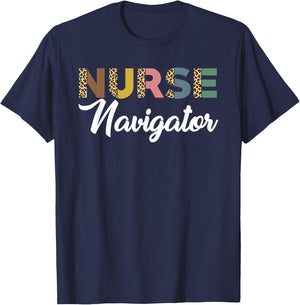 Great Nurse Navigator Leopard Pattern Care Navigator T-Shirt - T-Shirt | Navy