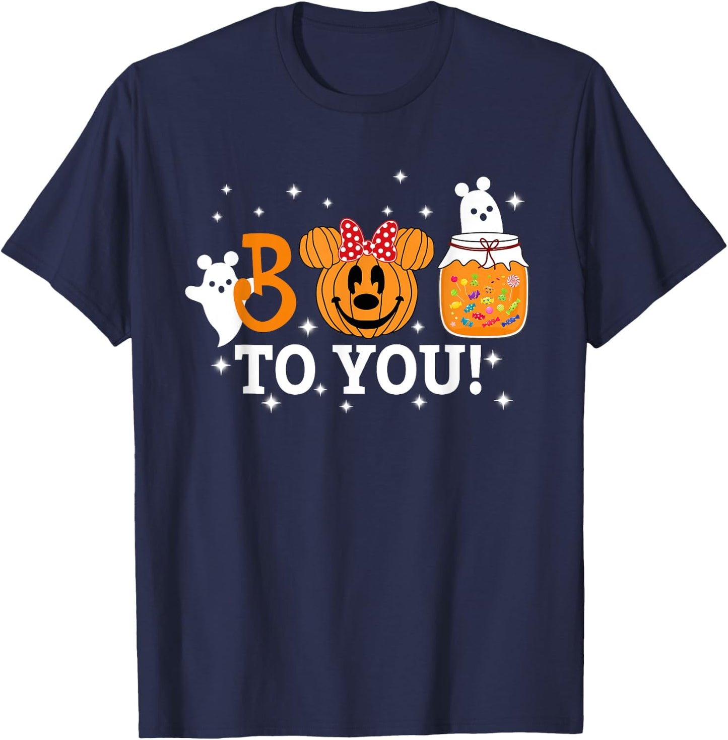 Cute Pumpkin Beer Boo To You Women Kids Halloween T-Shirt - T-Shirt | Navy