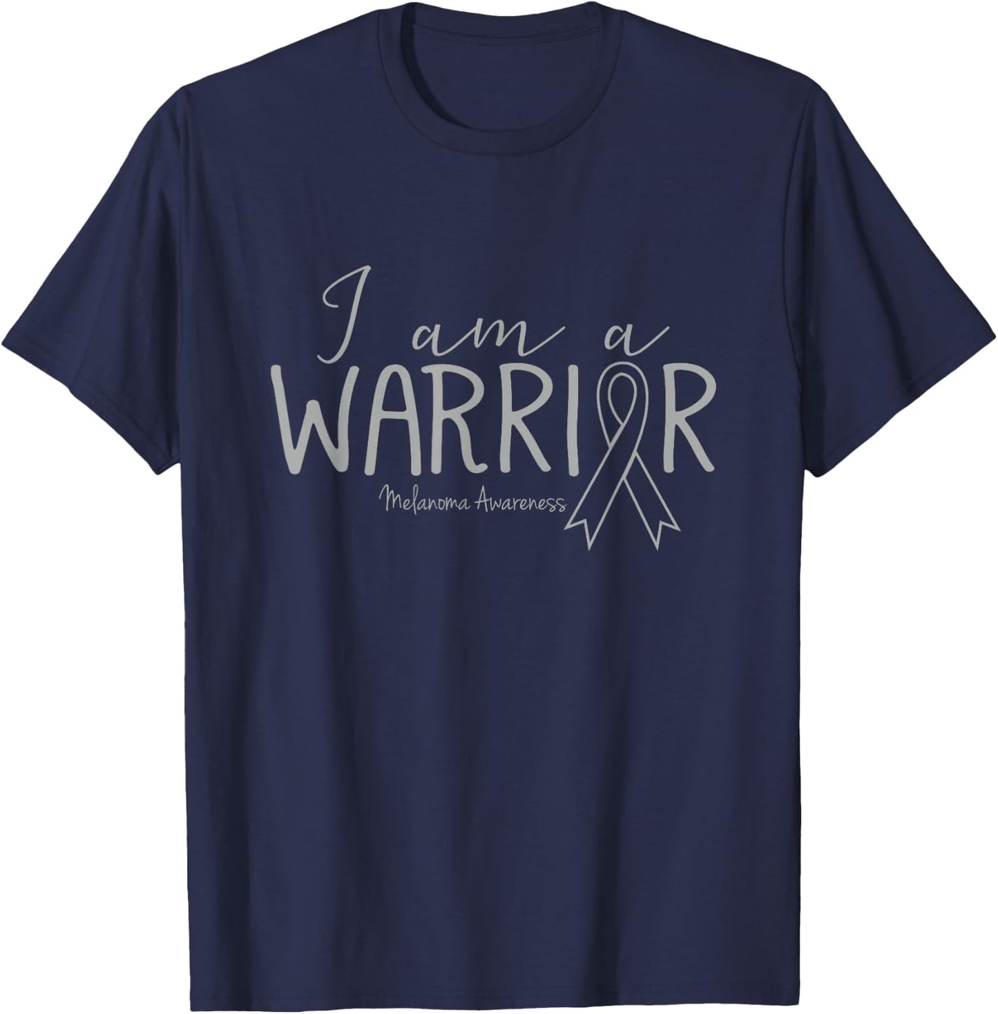 Melanoma Awareness Shirt Skin Cancer I Am A Warrior T-Shirt - T-Shirt | Navy
