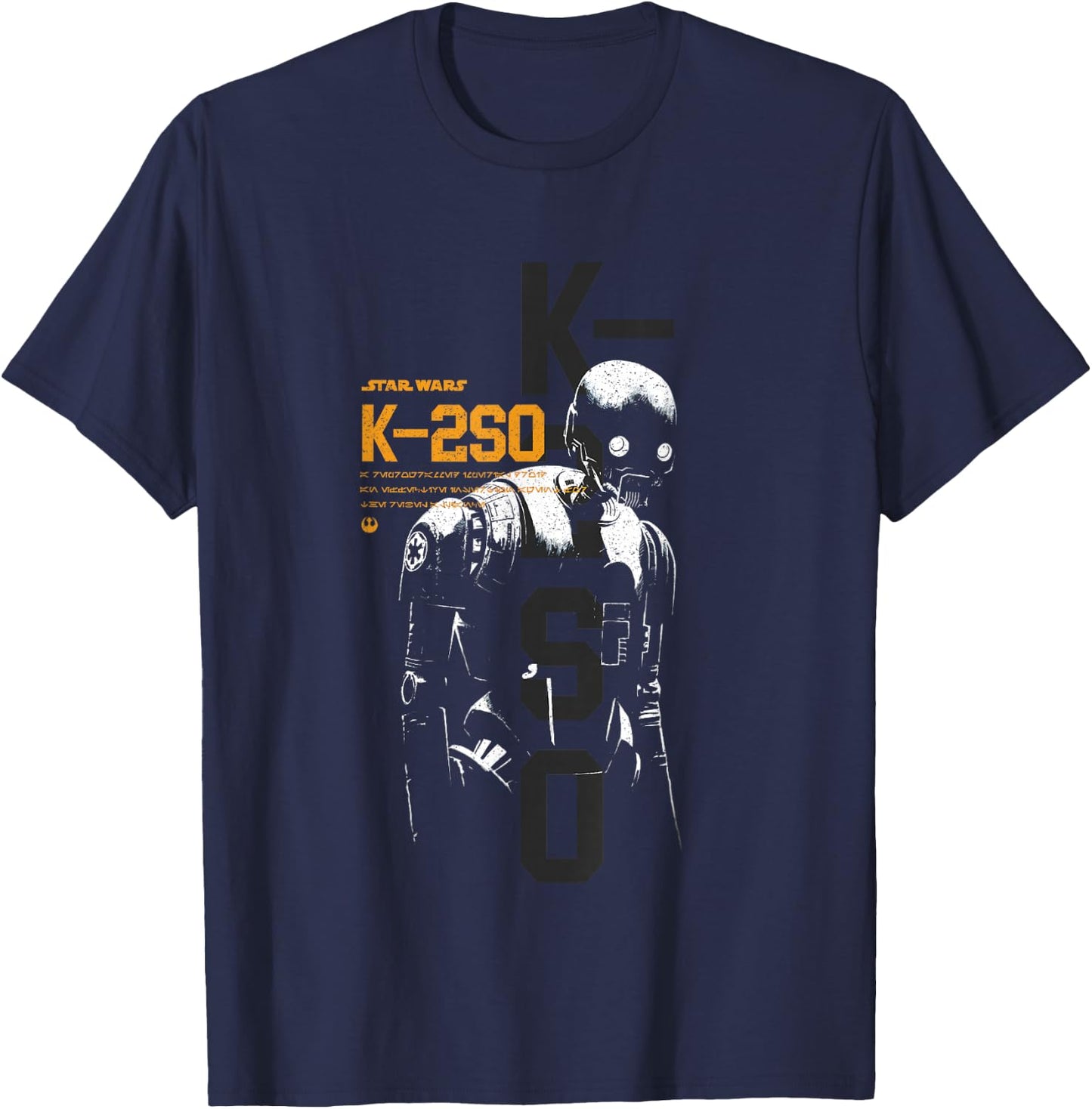 Star Wars Rogue One Iconic K-2SO Silhouette Big Chest Poster T-Shirt - T-Shirt | Navy