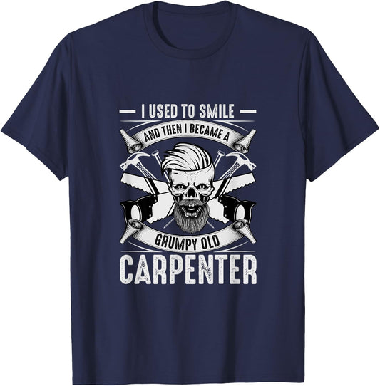 Carpenter Saying Carpentry Funny Carpenter Woodworker T-Shirt - T-Shirt | Navy