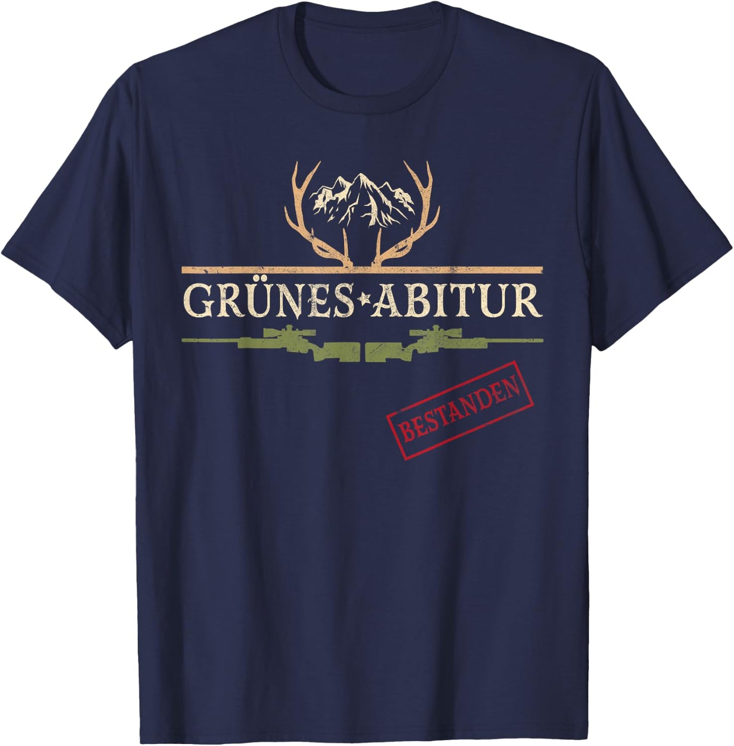 Grünes Abitur Jagdschein Jägerprüfung Jäger T-Shirt - T-Shirt | Navy