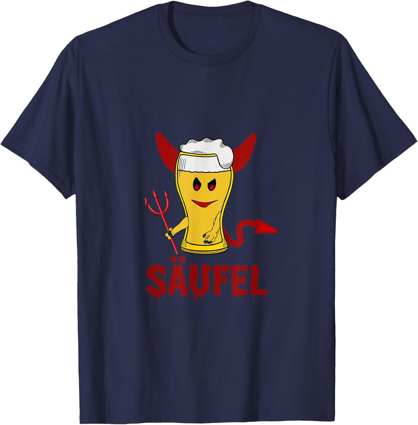 Teufel Säufer Word Game SÄUFEL Funny Beer Fancy Dress , black T-Shirt - T-Shirt | Navy