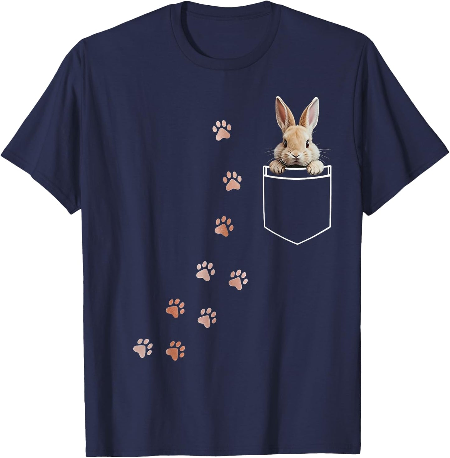 Funny Rabbit in Pocket Shirt Rabbit Lover Kids T-Shirt - T-Shirt | Navy