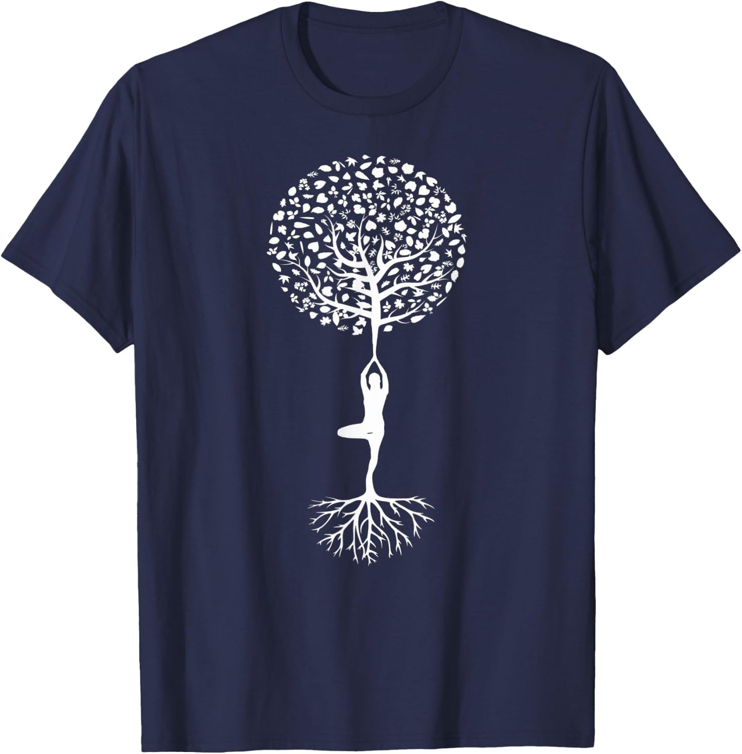 Tree Pose Yoga T-Shirt - T-Shirt | Navy