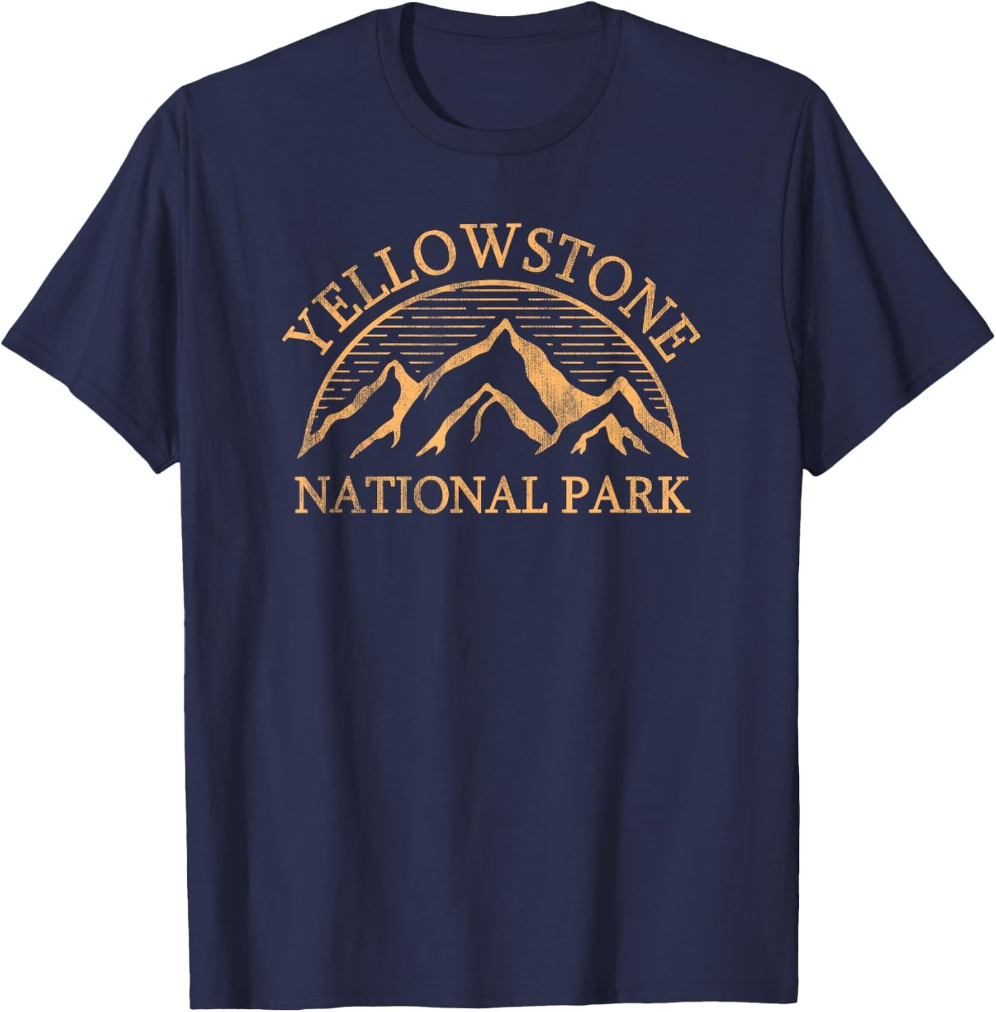 Vintage Yellowstone Mountain Retro National Park Souvenir T-Shirt - T-Shirt | Navy